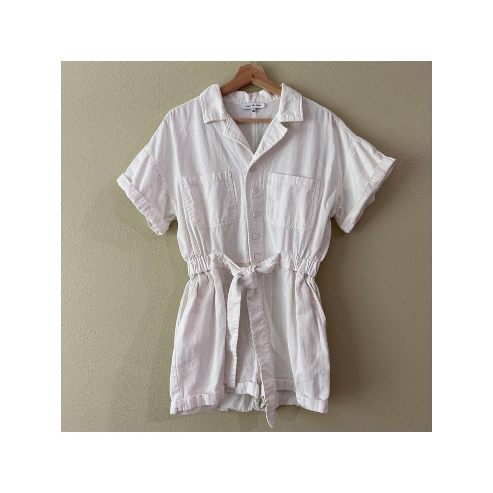 jacquie the label Women's White Romper with Waist Tie M